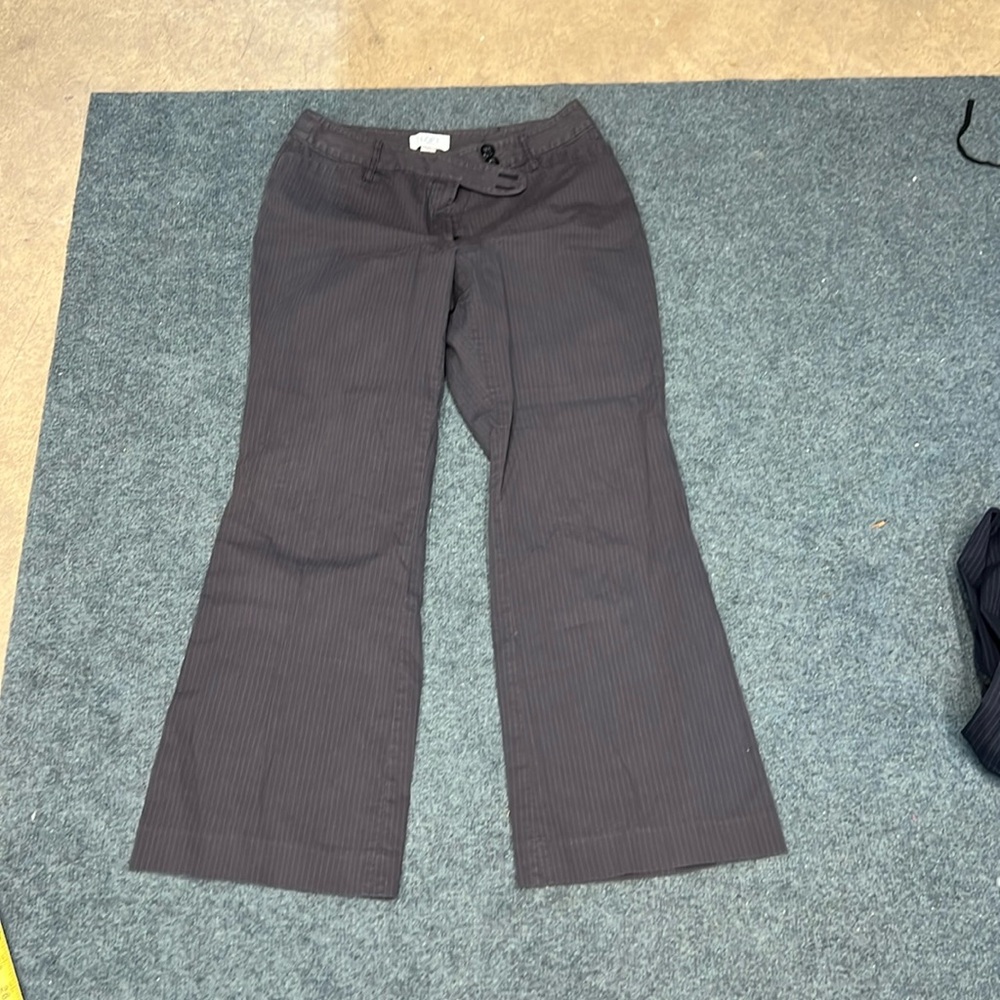 Loft Grey Striped Pants Size 8P